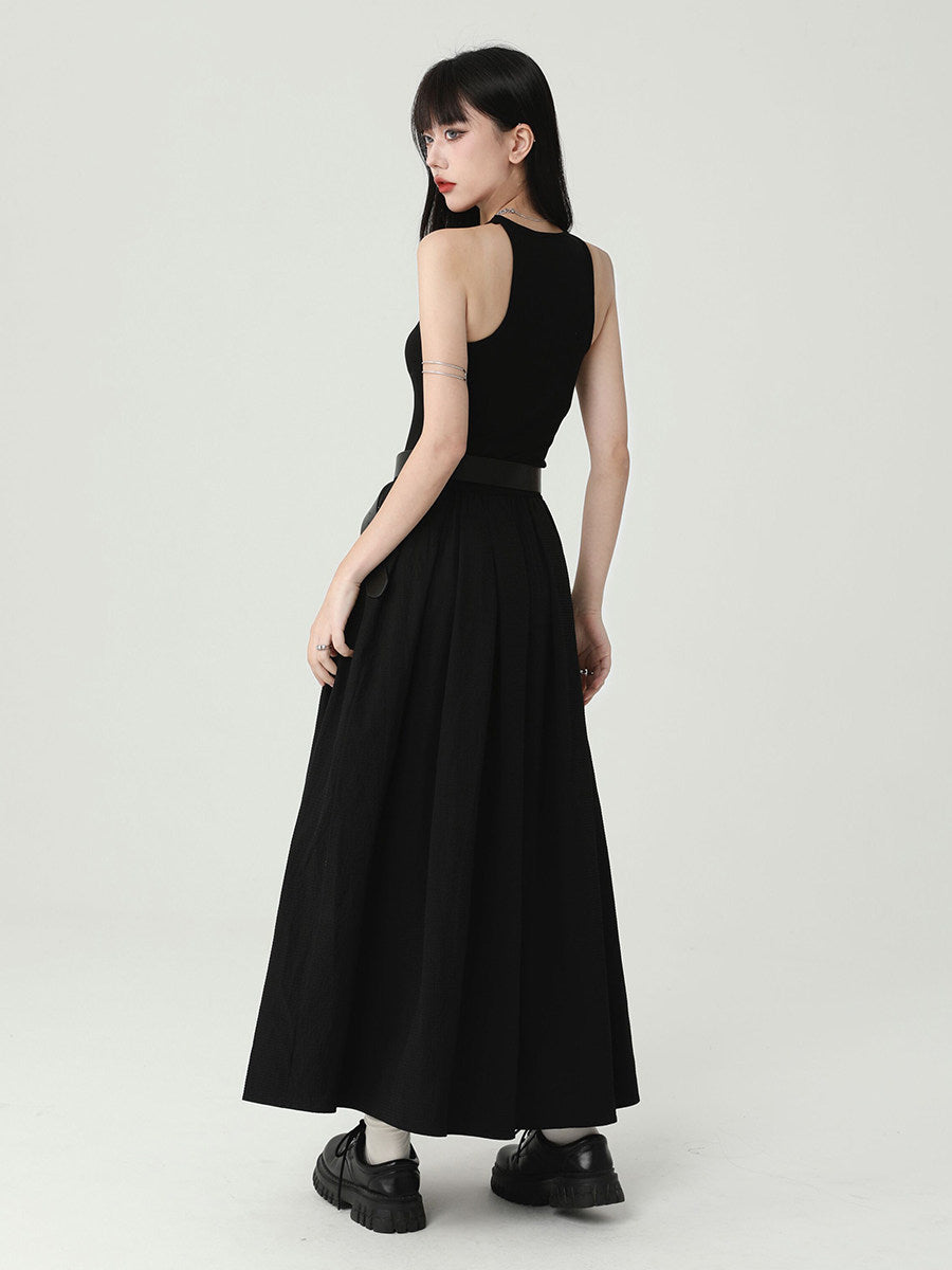 Black Backless Gothic Slip Dress