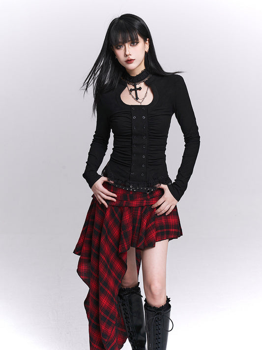Long-sleeved pinched waist