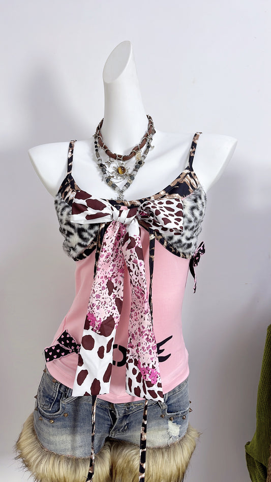 Pink Leopard Fur Patchwork
