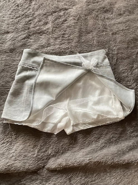 Vintage Gray Patchwork Skirt Pants