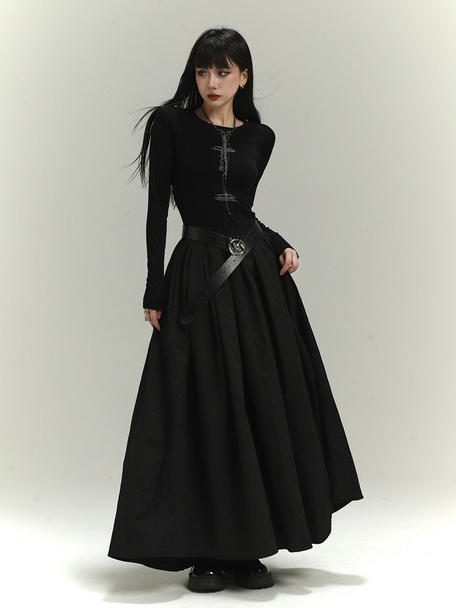 Gothic Open Back Maxi Dress