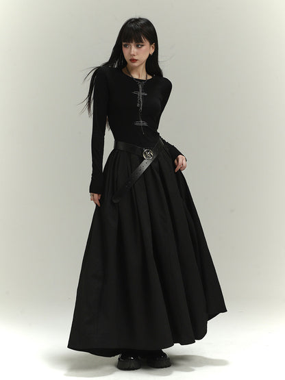 Gothic Open Back Maxi Dress