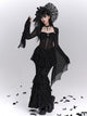Gothic Tiered Lace Corset Dress