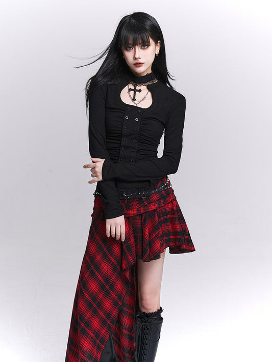 Long-sleeved pinched waist
