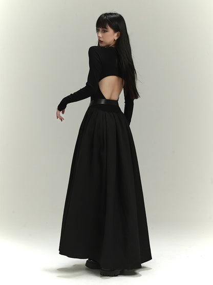 Gothic Open Back Maxi Dress