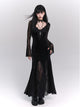 Gothic Black Mermaid Maxi Dress