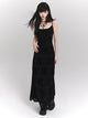 Black Retro Cinched Slip Dress