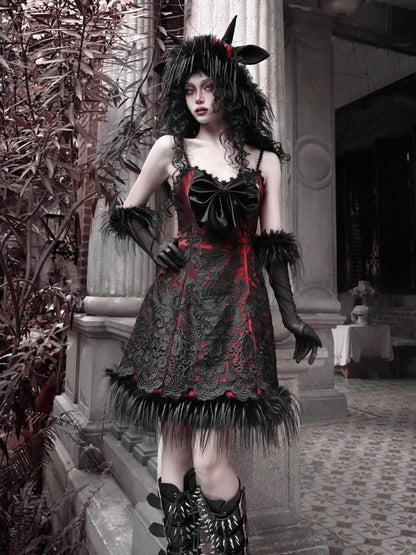 Dark Fantasy Bow Slip Dress