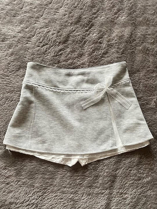 Vintage Gray Patchwork Skirt Pants