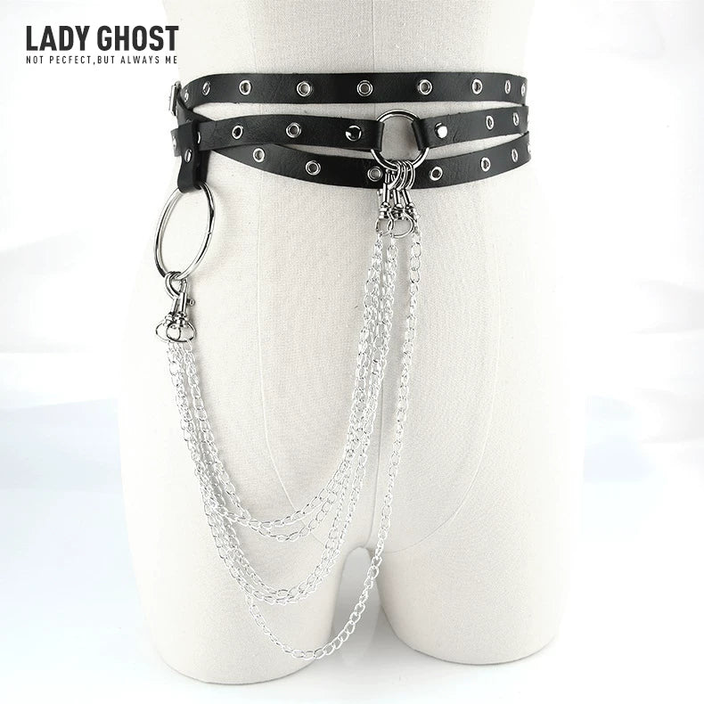 With a dress belt, a high-end female decoration, a sense of design, a niche waist personality, and a futuristic ins
