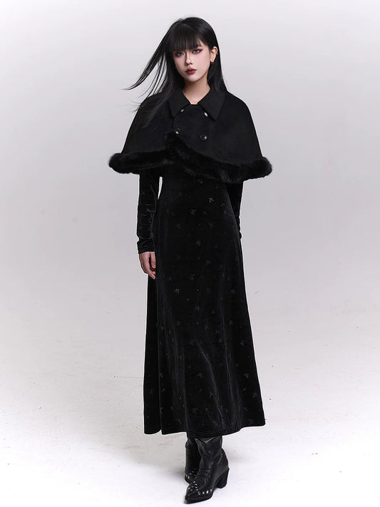 Ghost girl's unique and beautiful woolen cloak shawl jacket female daughter Christmas outfit autumn and winter dress atmosphere