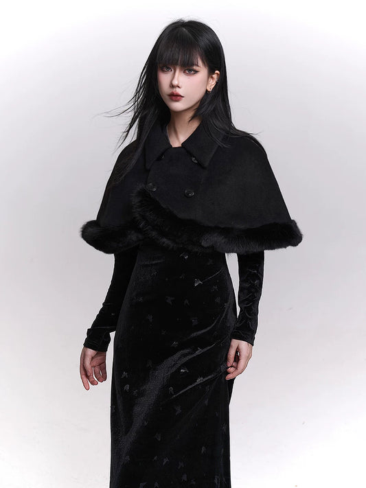 Ghost girl's unique and beautiful woolen cloak shawl jacket female daughter Christmas outfit autumn and winter dress atmosphere