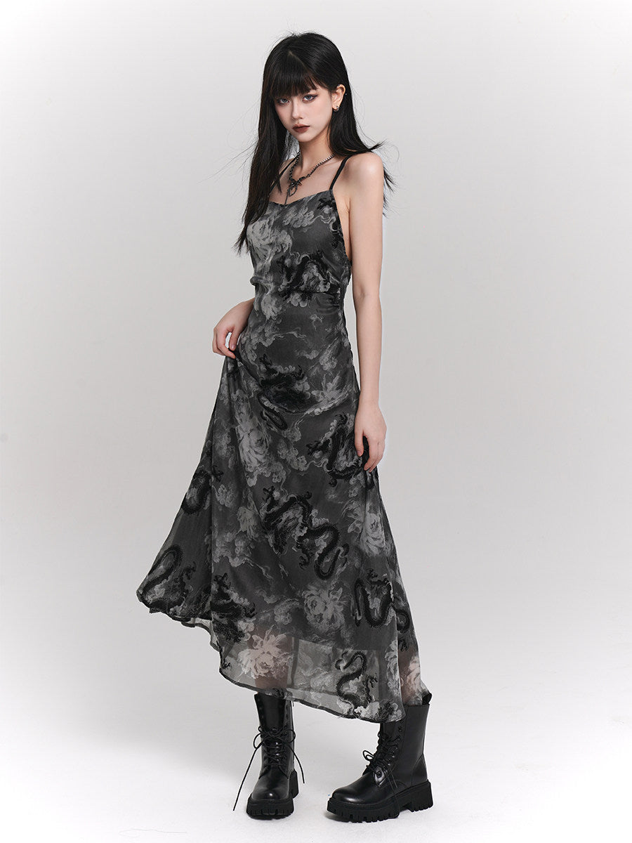 Backless Gothic Slip Dress