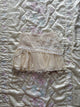 Tiered lace midi skirt with tulle hem and dangling tassel fringe