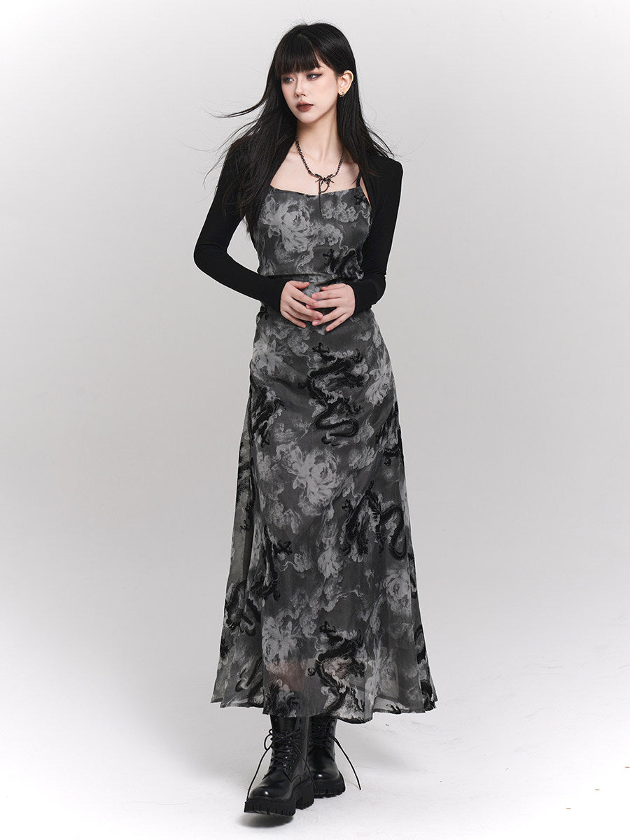 Backless Gothic Slip Dress
