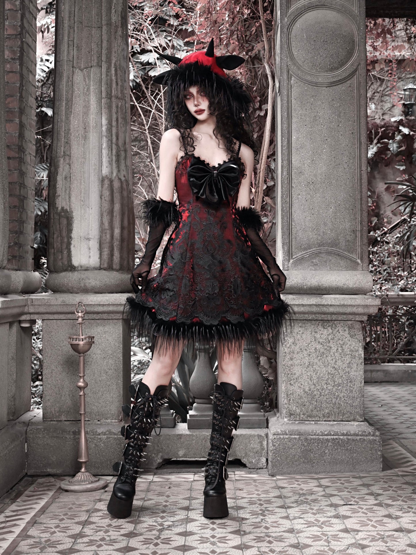 Dark Fantasy Bow Slip Dress
