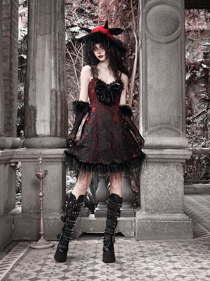 Dark Fantasy Bow Slip Dress