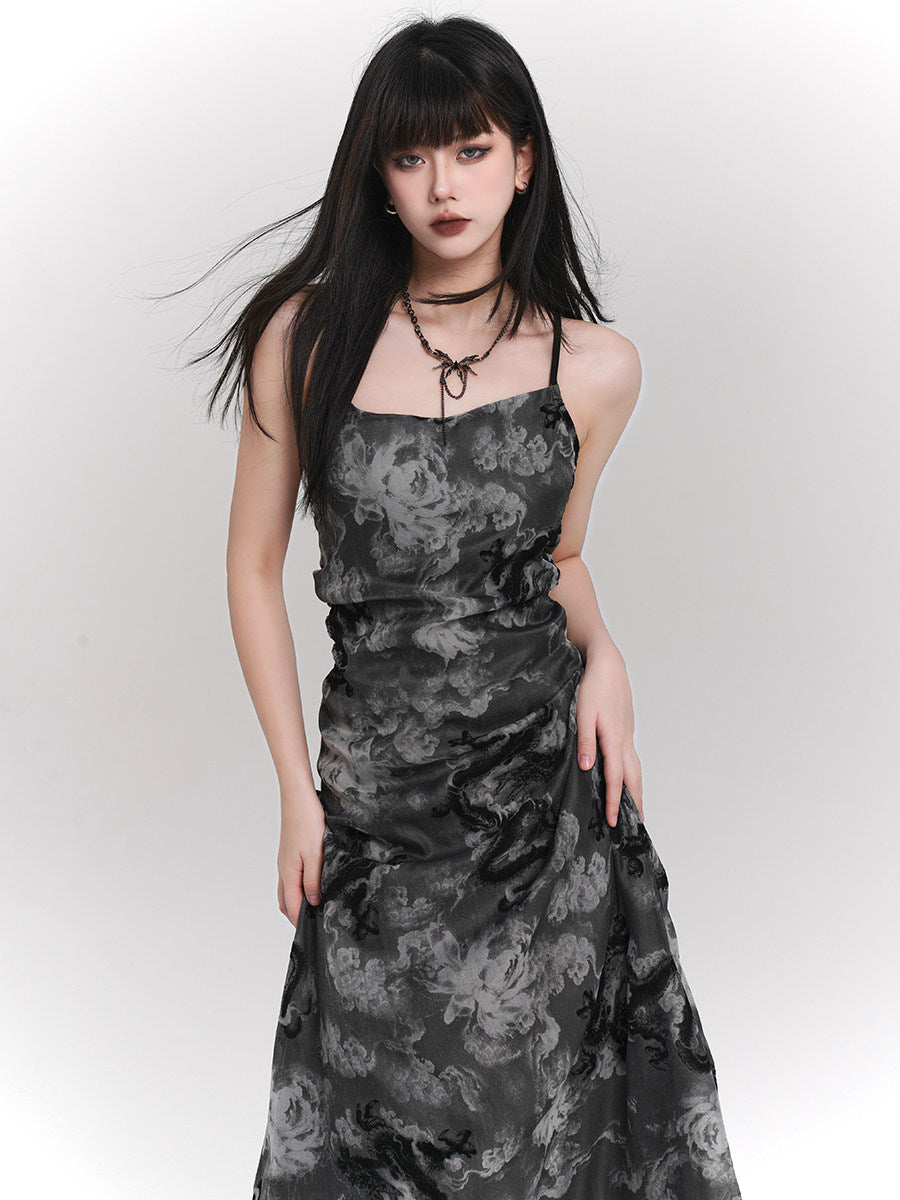 Backless Gothic Slip Dress