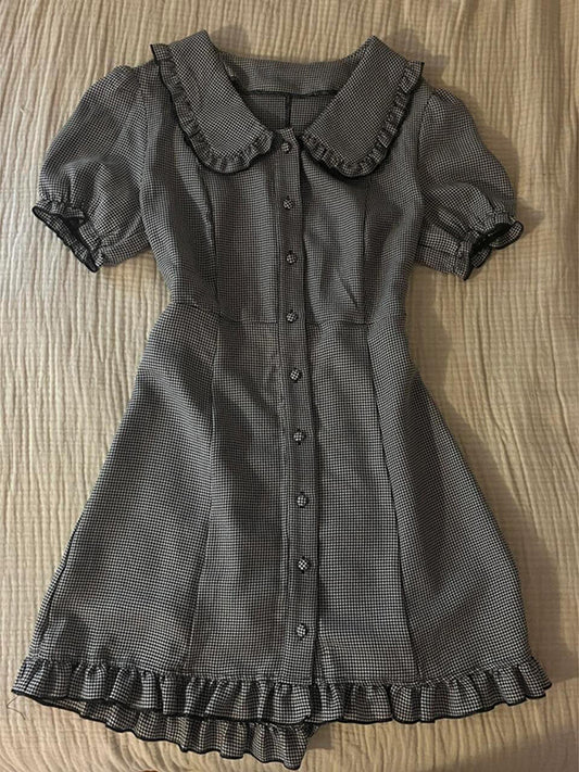 Plaid Doll Collar Dress