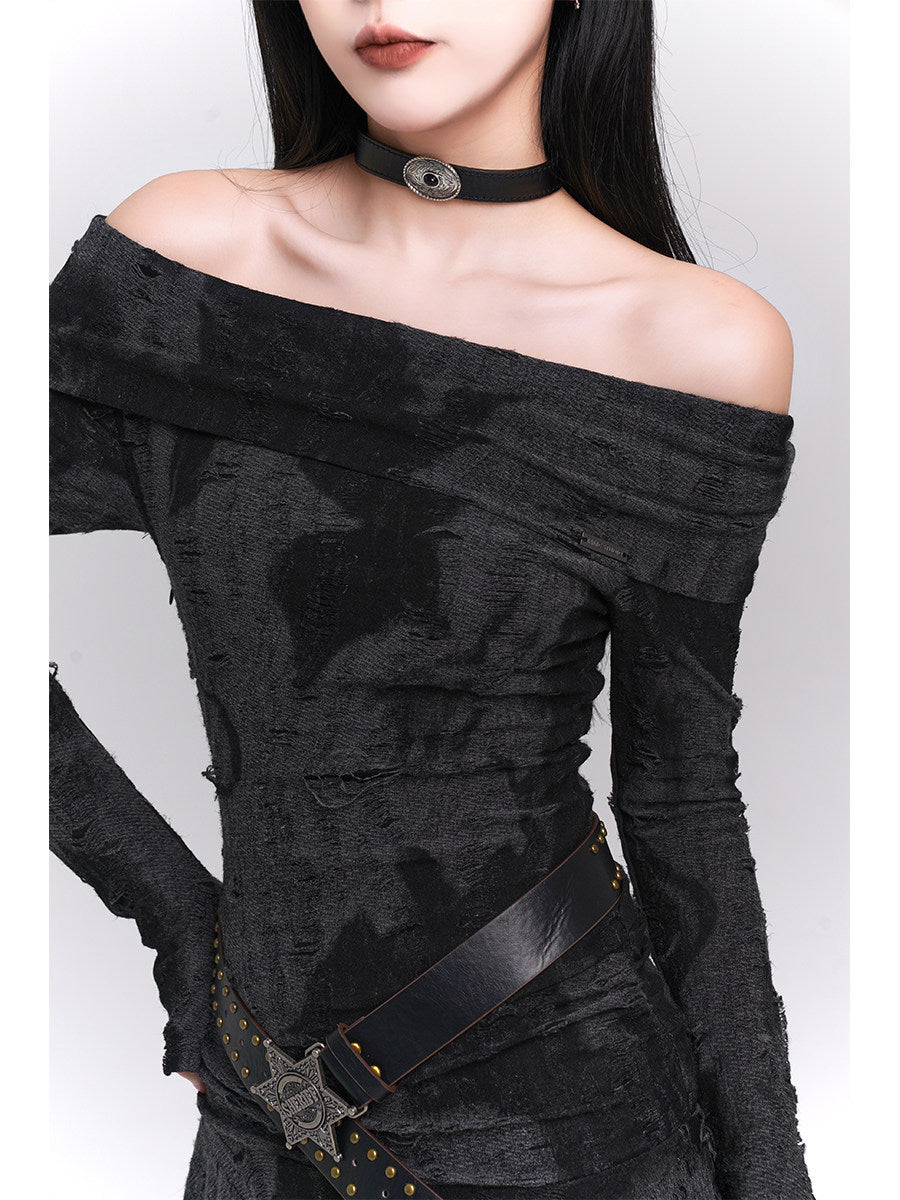 Midnight Velvet Off-Shoulder Dress