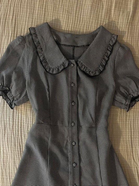 Plaid Doll Collar Dress