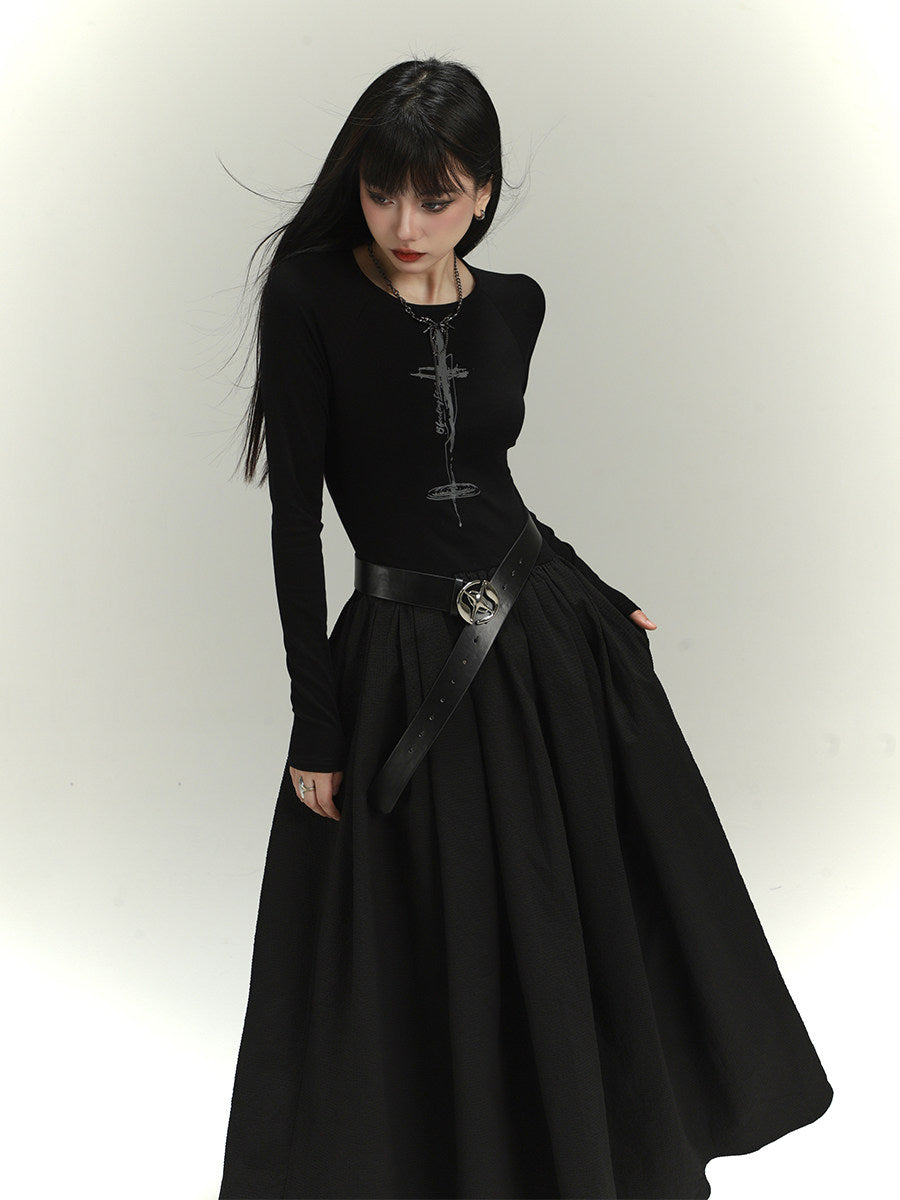 Gothic Open Back Maxi Dress