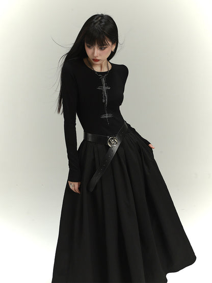 Gothic Open Back Maxi Dress