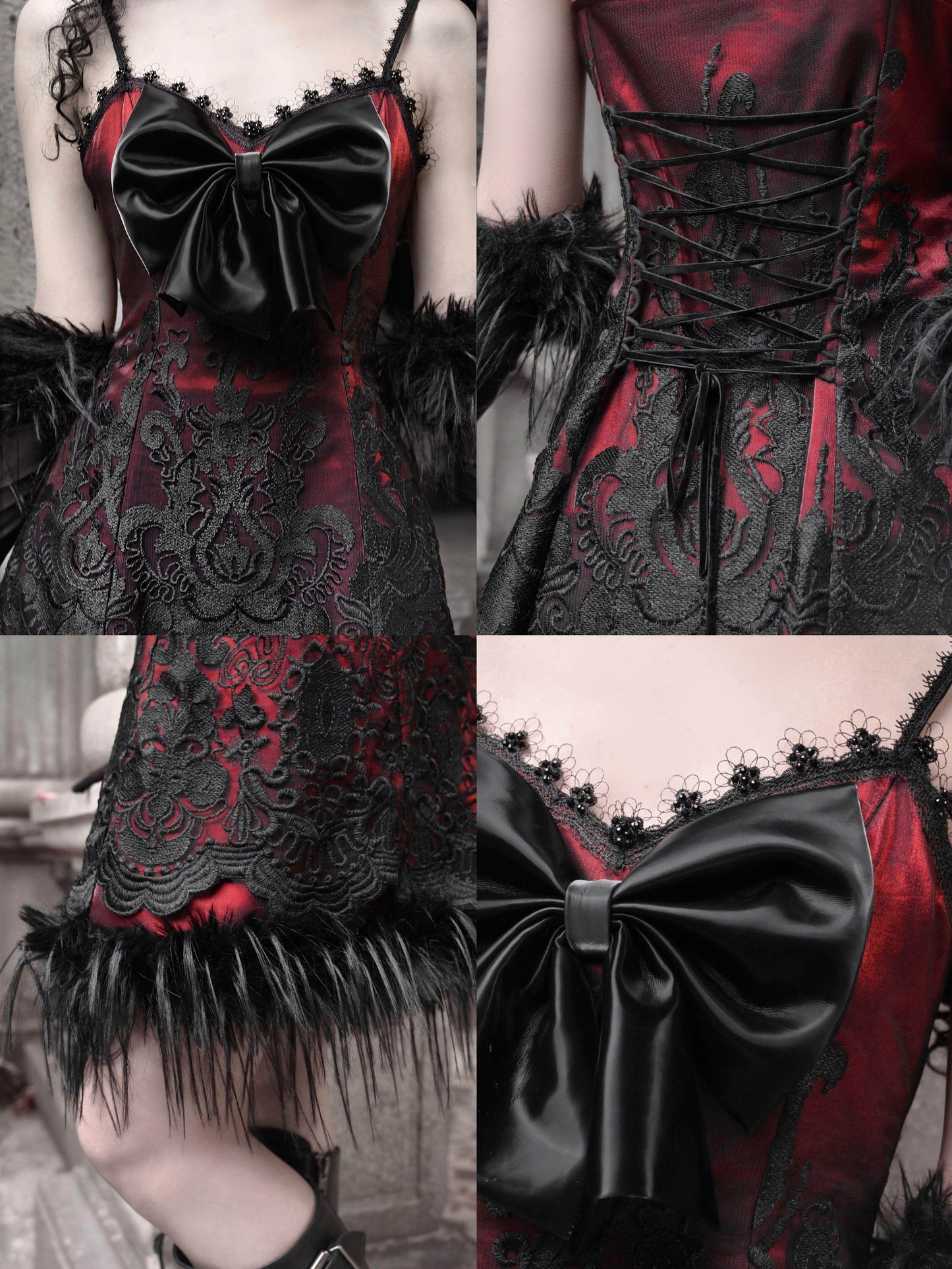 Dark Fantasy Bow Slip Dress