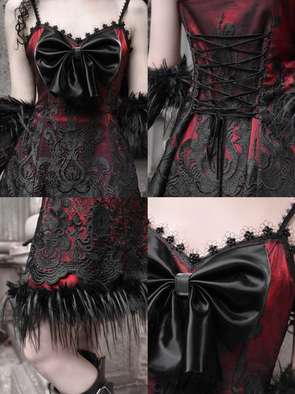 Dark Fantasy Bow Slip Dress