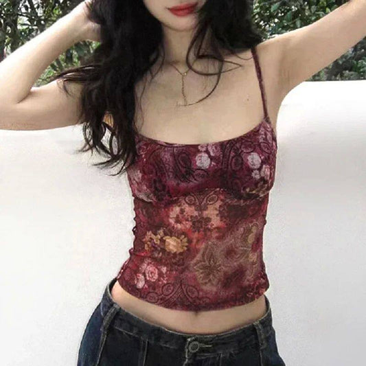 Red Floral Cami Tops - +3 Styles available