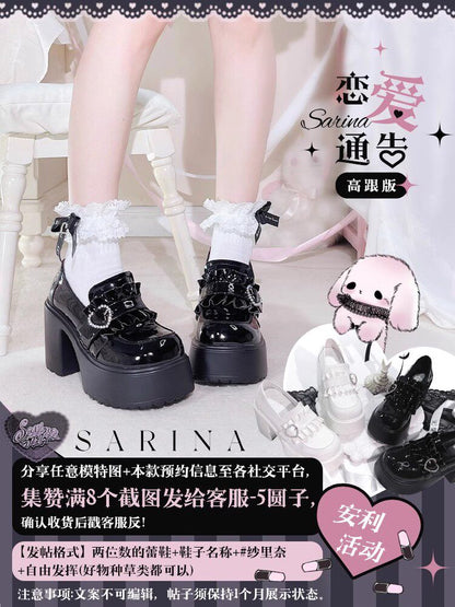 Black chunky platform Mary Janes with ankle strap and block heel