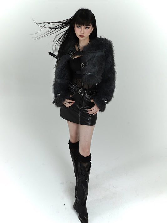 Black Faux Fox Fur