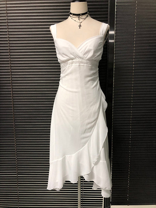 White Chiffon Camisole Dress