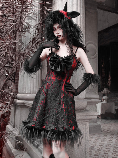 Dark Fantasy Bow Slip Dress