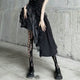 Black fishnet stockings with floral rose-style lace panels