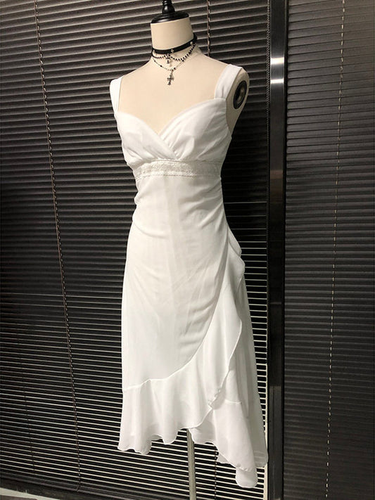 White Chiffon Camisole Dress