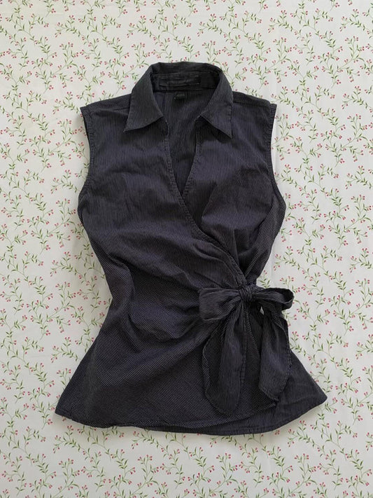 Black French Cardigan Top
